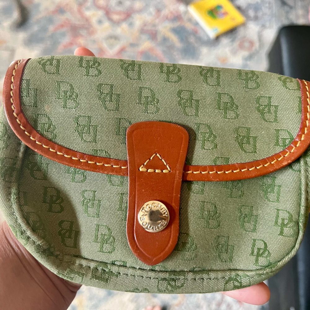 Dooney and Burke signature DB green wristlet